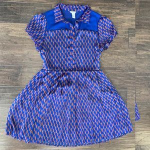 Short-sleeve vintage-style mini dress